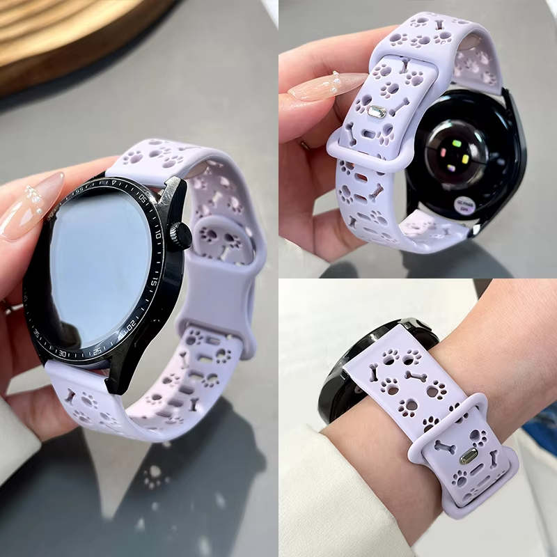 Titan Smartwatch Accessories - 20/22mm Ausgehöhltes Hundepfoten-Armband für Samsung Galaxy
