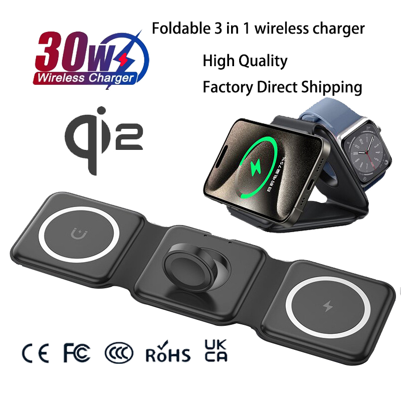 Smartwatch Universal - Universelle Qi2 Magnetische Faltbare Ladestation Reiseladegerät