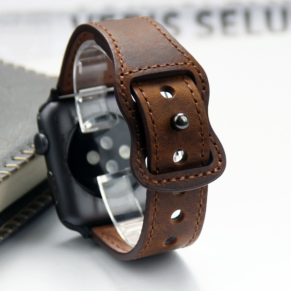Smartwatch Accessories Shop - Echt leder Correa Armband für Apple